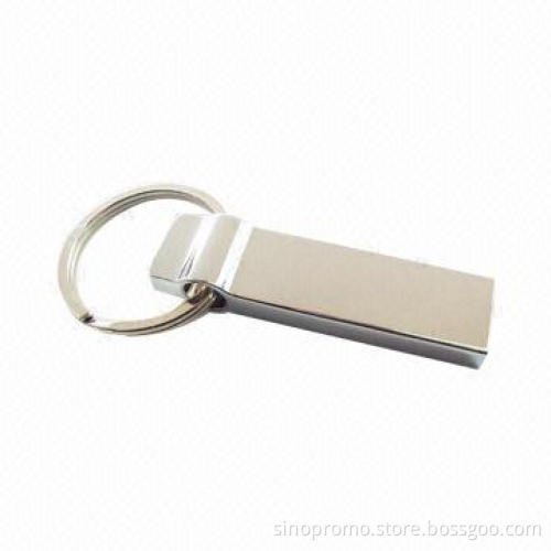 Metal Mini Promotional USB Flash Drive with Keyring, Sized 47.5 x 12.2 x 4.8mm